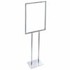 Azar Displays Chrome Panel Poster Stand on Narrow Base 300702